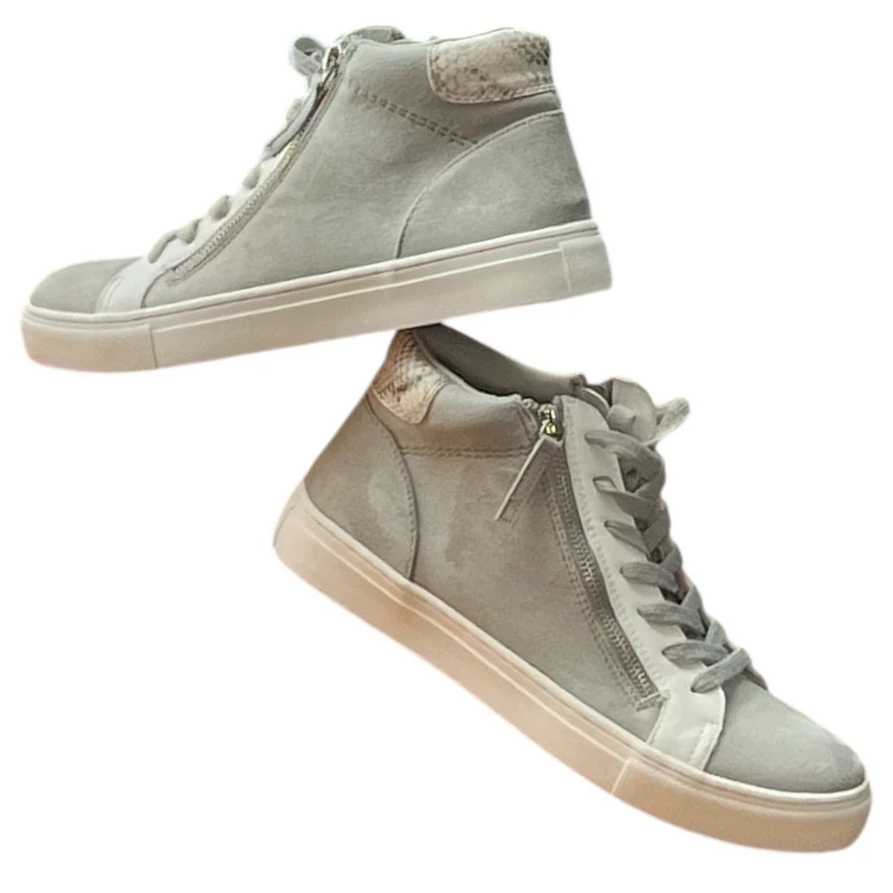 Universal Thread Gray High Top Sneakers Side Zip Snake Detail Size 9.5‎